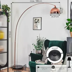 hofstein Baloca Lampadaire Cuivre, Noir, 1 lumière