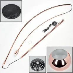 hofstein Baloca Lampadaire Cuivre, Noir, 1 lumière