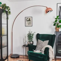 hofstein Baloca Lampadaire Cuivre, Noir, 1 lumière