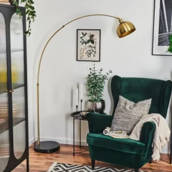 Lampes Dorées-hofstein Baloca Lampadaire Laiton, Noir, 1 lumière