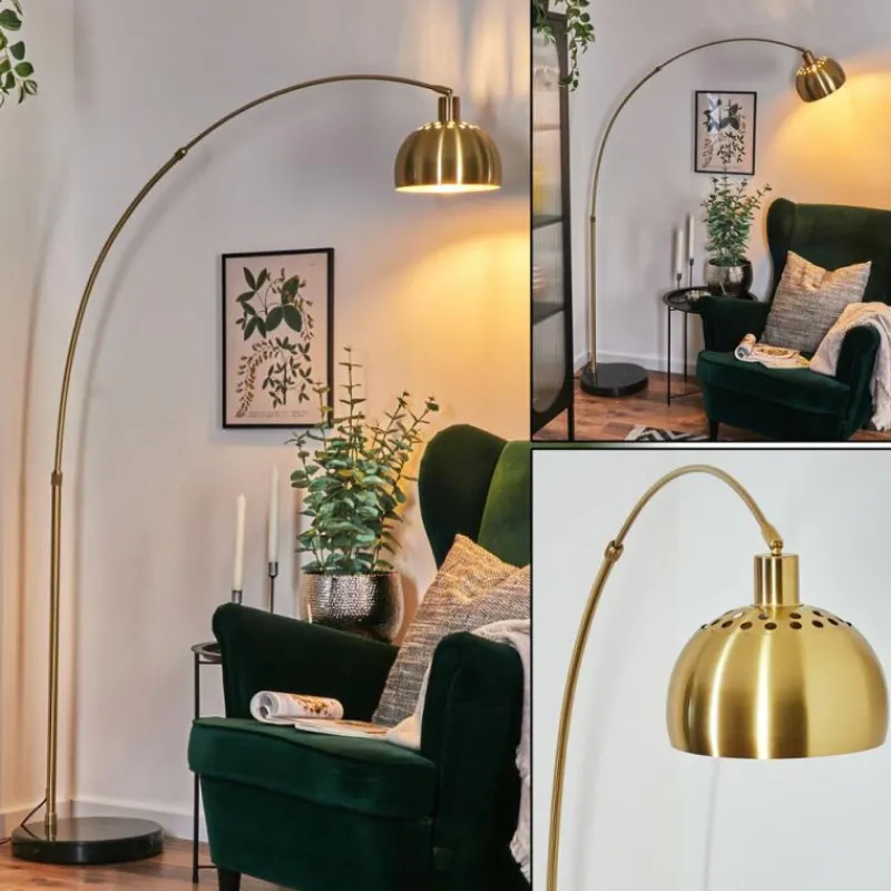 Lampes Dorées-hofstein Baloca Lampadaire Laiton, Noir, 1 lumière