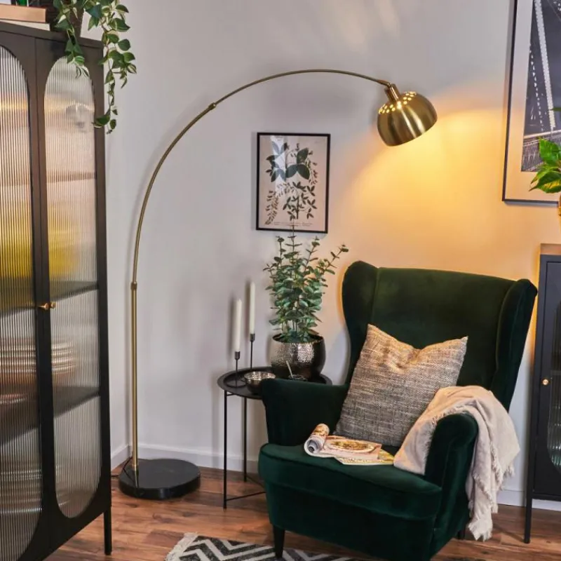 Lampes Dorées-hofstein Baloca Lampadaire Laiton, Noir, 1 lumière