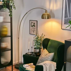 Lampes Dorées-hofstein Baloca Lampadaire Laiton, Noir, 1 lumière