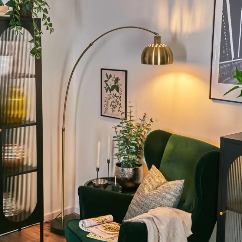 Lampes Dorées-hofstein Baloca Lampadaire Laiton, Noir, 1 lumière