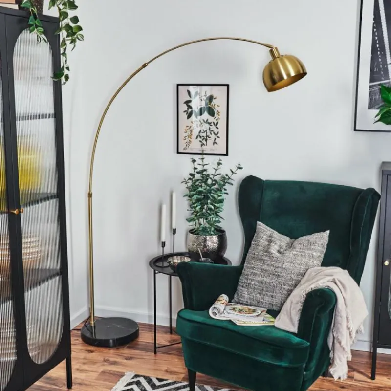 Lampes Dorées-hofstein Baloca Lampadaire Laiton, Noir, 1 lumière