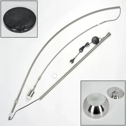 hofstein Baloca Lampadaire Nickel mat, Noir, 1 lumière