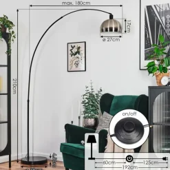 Lampes Vintages & Rétros-hofstein Baloca Lampadaire Noir, 1 lumière