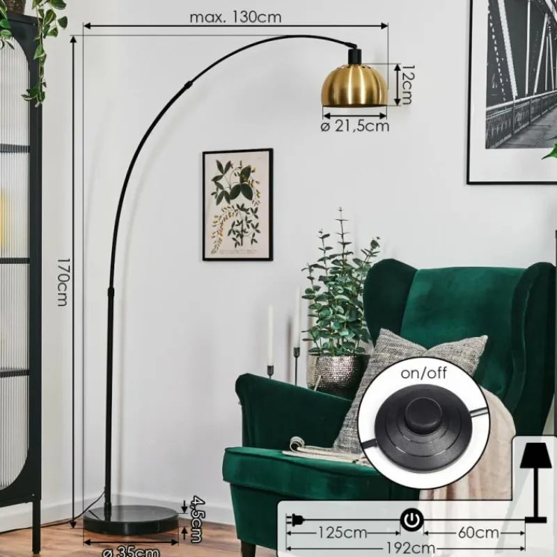 Lampes Dorées-hofstein Baloca Lampadaire Noir, 1 lumière