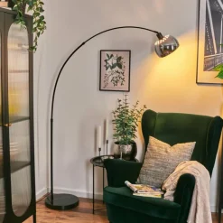 hofstein Baloca Lampadaire Noir, 1 lumière