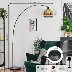 Lampes Dorées-hofstein Baloca Lampadaire Noir, 1 lumière