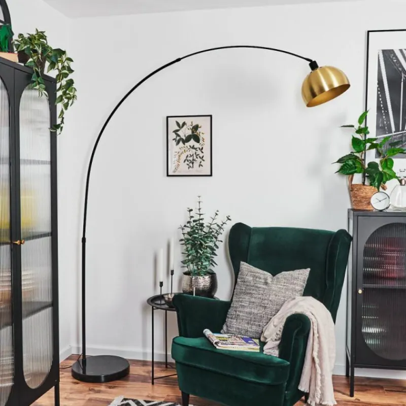 Lampes Dorées-hofstein Baloca Lampadaire Noir, 1 lumière