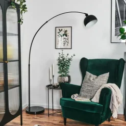 hofstein Baloca Lampadaire Noir, 1 lumière