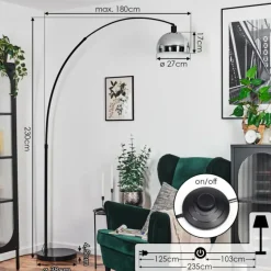 hofstein Baloca Lampadaire Noir, 1 lumière