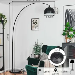 Lampes Vintages & Rétros-hofstein Baloca Lampadaire Noir, 1 lumière