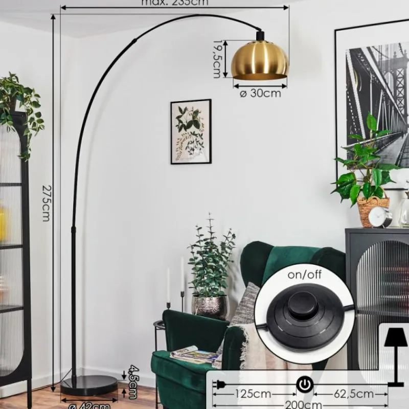 Lampes Dorées-hofstein Baloca Lampadaire Noir, 1 lumière