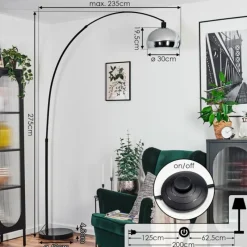 hofstein Baloca Lampadaire Noir, 1 lumière