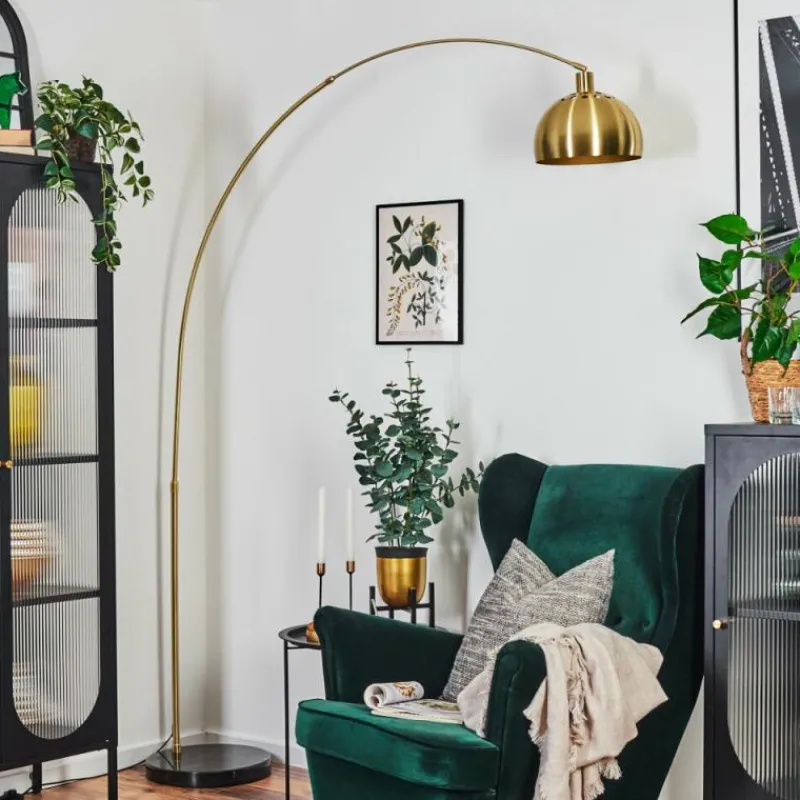 Lampes Dorées-hofstein Baloca Lampadaire Or, Noir, 1 lumière