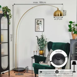 Lampes Dorées-hofstein Baloca Lampadaire Or, Noir, 1 lumière