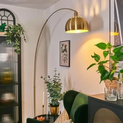 Lampes Dorées-hofstein Baloca Lampadaire Or, Noir, 1 lumière