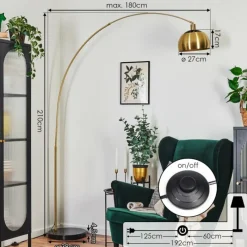 Lampes Dorées-hofstein Baloca Lampadaire Or, Noir, 1 lumière