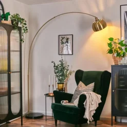 Lampes Dorées-hofstein Baloca Lampadaire Or, Noir, 1 lumière