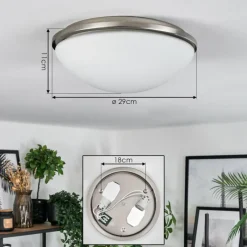 hofstein Banan Plafonnier, Spot de plafond Nickel mat, 2 lumières