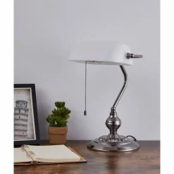 Luminaires Eglo BANKER Lampe à poser Nickel mat, 1 lumière