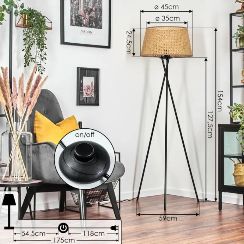 Luminaires Scandinaves-hofstein Barcos Lampadaire beige, Écru, 1 lumière