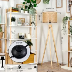 Luminaires Scandinaves-hofstein Barcos Lampadaire Écru, 1 lumière