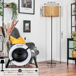 hofstein Barcos Lampadaire Écru, 1 lumière