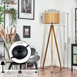 Luminaires Scandinaves-hofstein Barcos Lampadaire Écru, 1 lumière