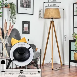 Luminaires Scandinaves-hofstein Barcos Lampadaire Écru, 1 lumière