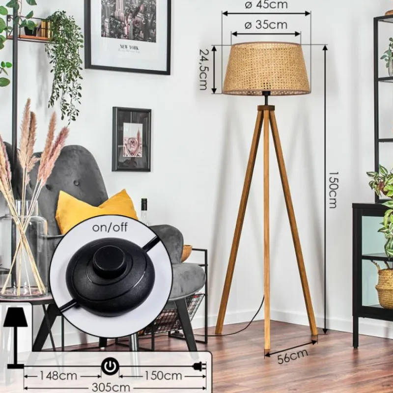 Luminaires Scandinaves-hofstein Barcos Lampadaire Écru, 1 lumière