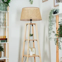 Style Boho-Chic-hofstein Barcos Lampadaire Écru, 1 lumière