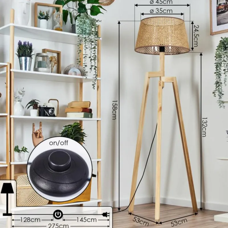 Luminaires Scandinaves-hofstein Barcos Lampadaire Écru, 1 lumière