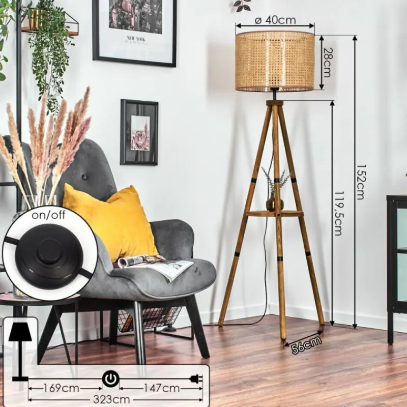 Luminaires Scandinaves-hofstein Barcos Lampadaire Écru, 1 lumière