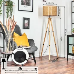 Luminaires Scandinaves-hofstein Barcos Lampadaire Écru, 1 lumière