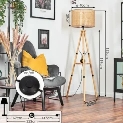 Luminaires Scandinaves-hofstein Barcos Lampadaire Écru, 1 lumière