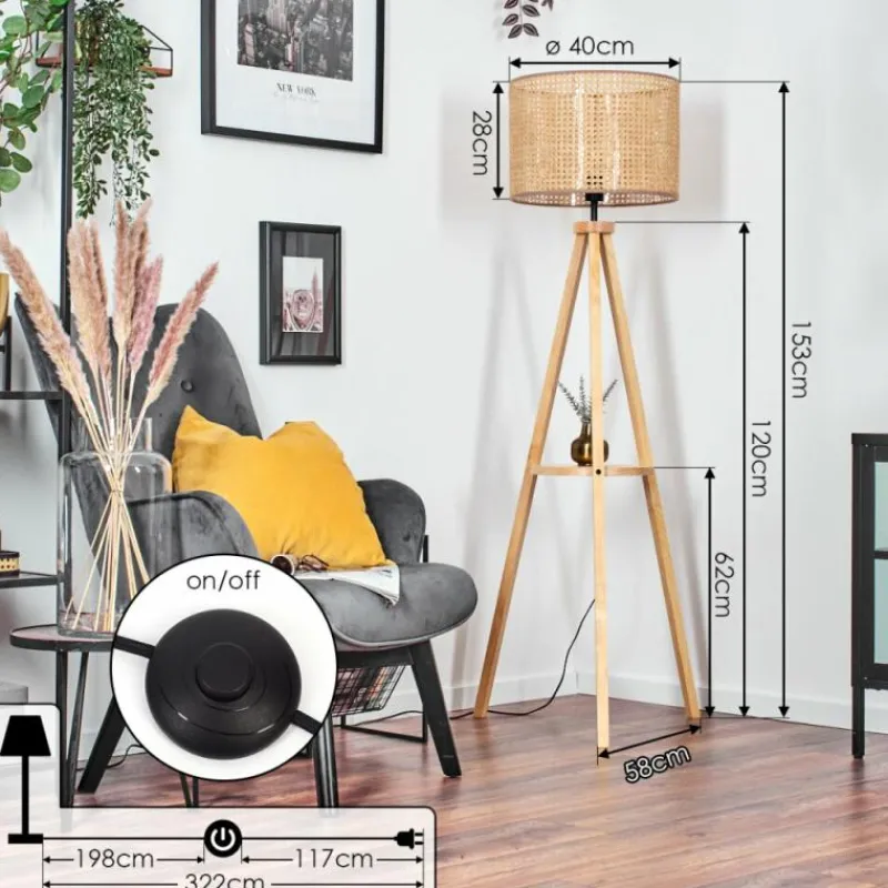 Luminaires Scandinaves-hofstein Barcos Lampadaire Écru, 1 lumière