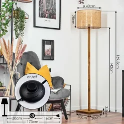 Luminaires Scandinaves-hofstein Barcos Lampadaire Écru, 1 lumière