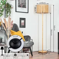 Luminaires Scandinaves-hofstein Barcos Lampadaire Écru, 1 lumière