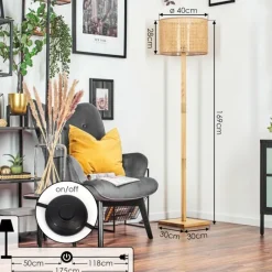 Luminaires Scandinaves-hofstein Barcos Lampadaire Écru, 1 lumière