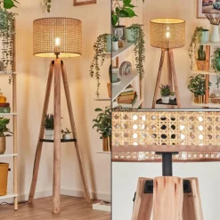 Luminaires Scandinaves-hofstein Barcos Lampadaire Écru, Noir, 1 lumière