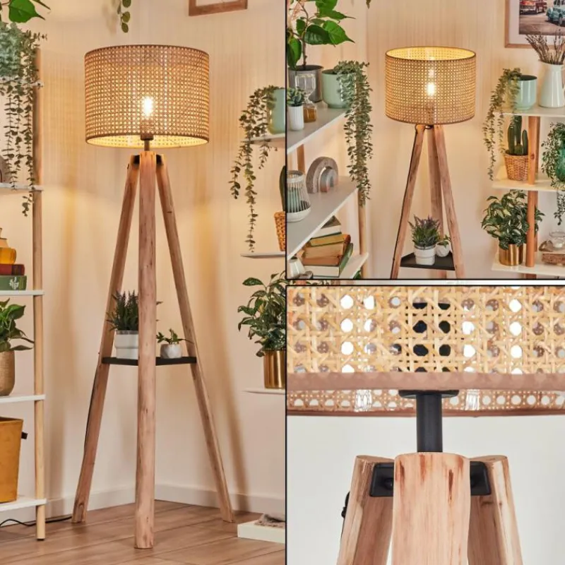 Luminaires Scandinaves-hofstein Barcos Lampadaire Écru, Noir, 1 lumière