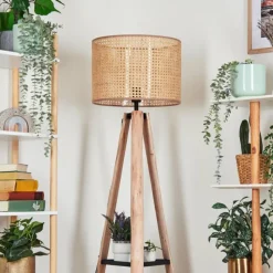 Luminaires Scandinaves-hofstein Barcos Lampadaire Écru, Noir, 1 lumière