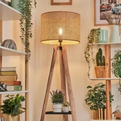 Luminaires Scandinaves-hofstein Barcos Lampadaire Écru, Noir, 1 lumière