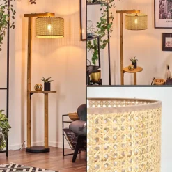 Luminaires Scandinaves-hofstein Barcos Lampadaire Écru, Noir, 1 lumière