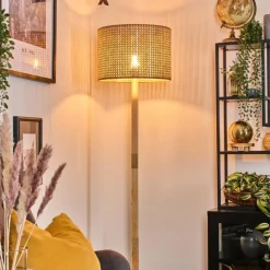 Luminaires Scandinaves-hofstein Barcos Lampadaire Écru, Noir, 1 lumière