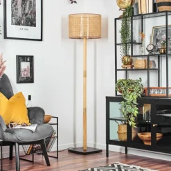 Luminaires Scandinaves-hofstein Barcos Lampadaire Écru, Noir, 1 lumière