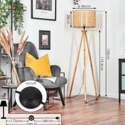 Luminaires Scandinaves-hofstein Barcos Lampadaire Écru, Noir, 1 lumière